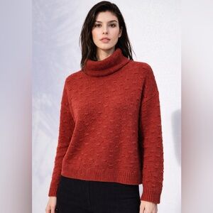 Love X Stitch Rust Textured Turtleneck Sweater | Size S | Like New